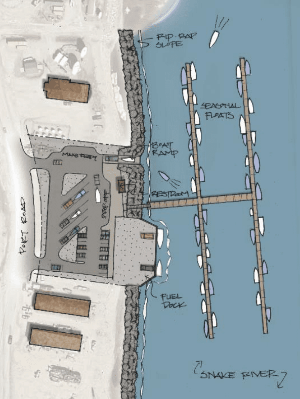 A concept for a new small boat harbor at the Port of Nome. 